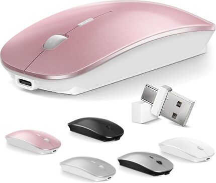 Rose Gold Dual Mode Wireless Mouse for MacBook & PC